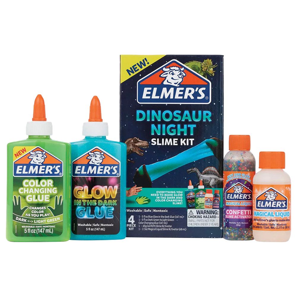 Elmers - Glue Slime Kit - Dinosaur Night - 4pcs