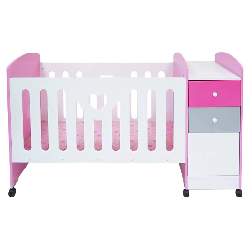 Pink baby cot sale