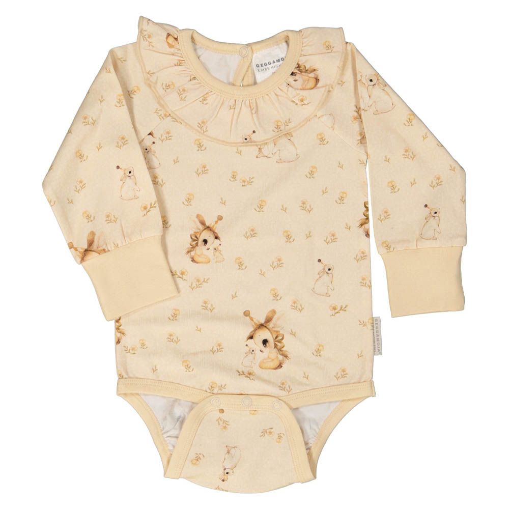 Geggamoja - Stella Long Sleeves Bodysuit - Beige