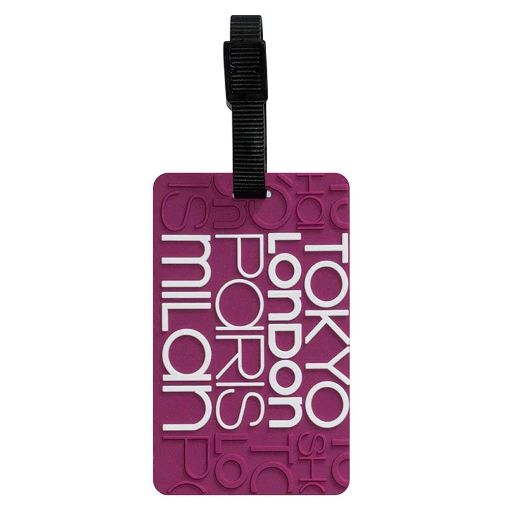 TangoTag - Luggage Tag Tokyo London Paris Milan - Pink