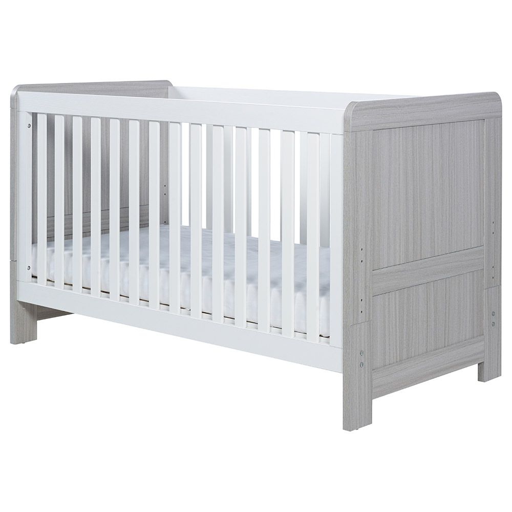 Ickle Bubba - Wooden Pembrey Cot Bed - Ash Grey & White (Exclusive)