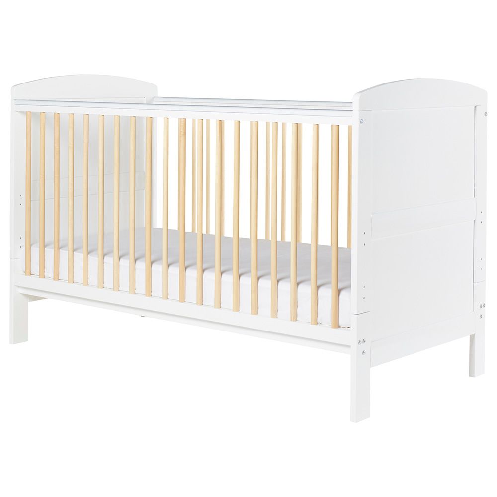 Ickle Bubba - Wooden Coleby Scandi Cotbed 140cm - White (Exclusive)