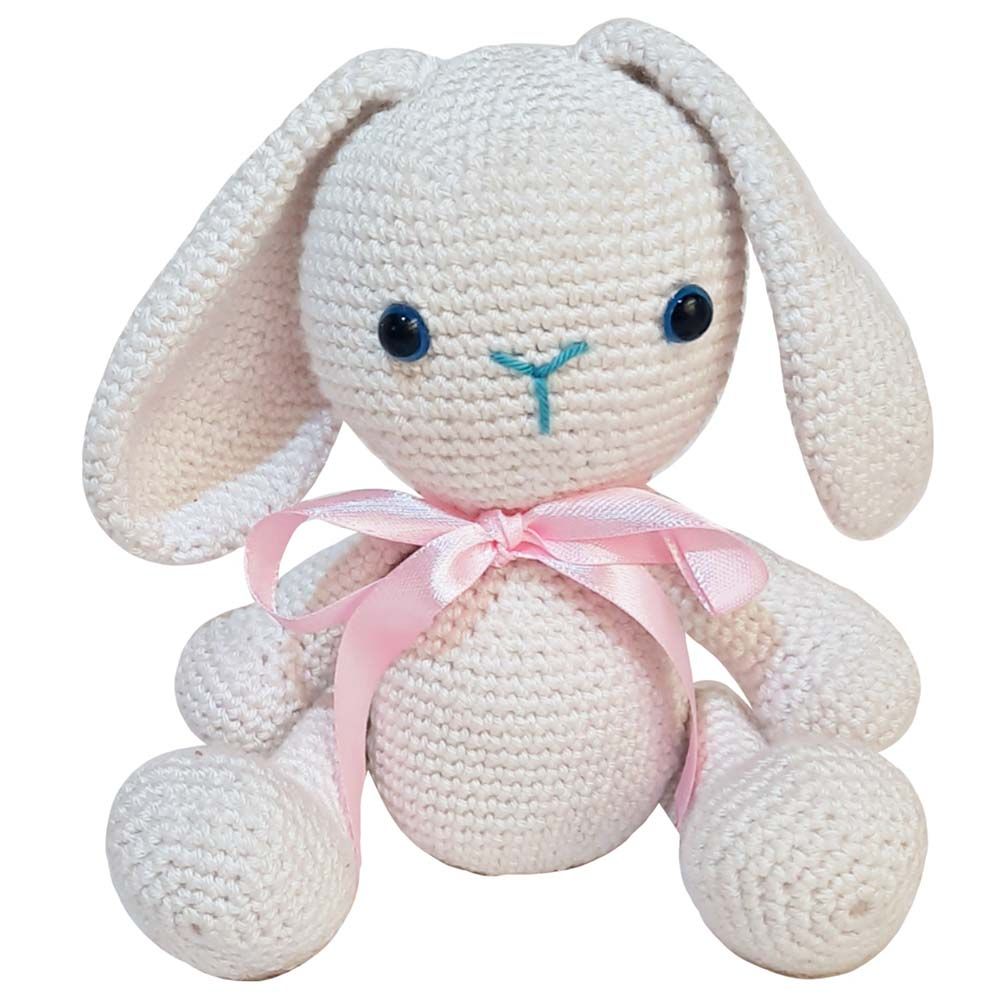 Pikkaboo - Snuggle & Play Crocheted Bunny - White