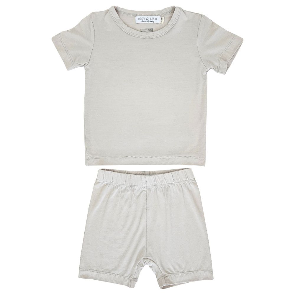 Issy & Lilo - 2pc-set - Short Sleeve Bamboo T-shirt And Shorts - Apricot