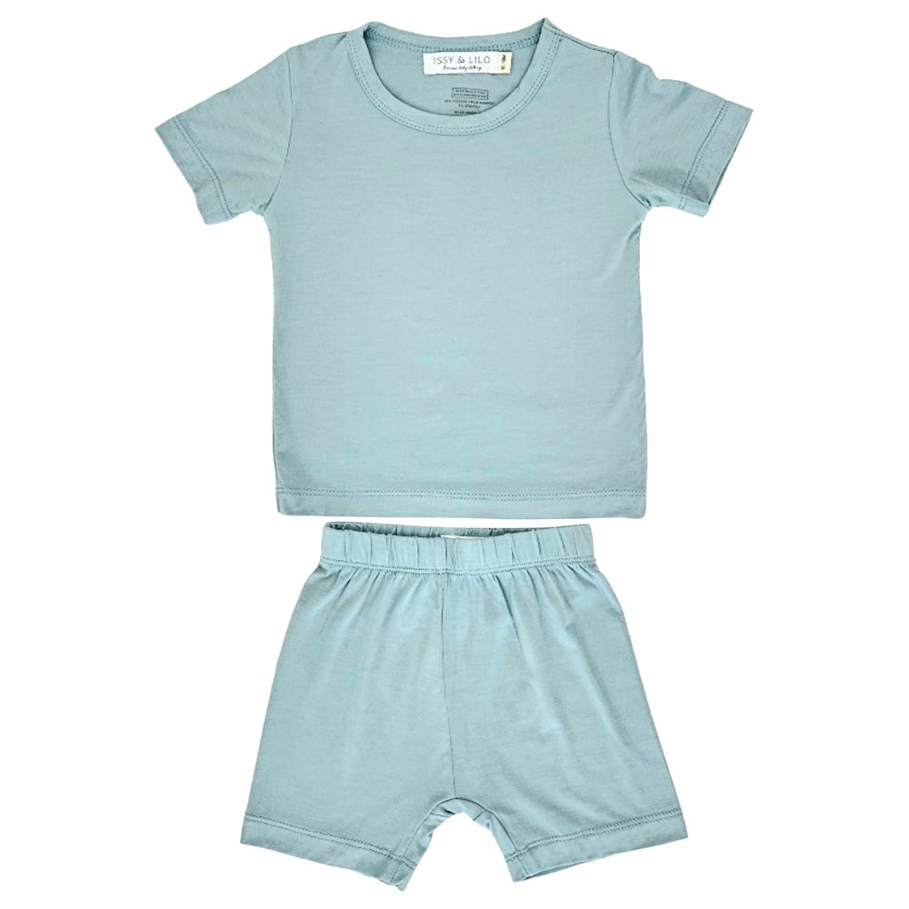 Issy & Lilo - 2pc-set - Short Sleeve Bamboo T-shirt And Shorts - Jade