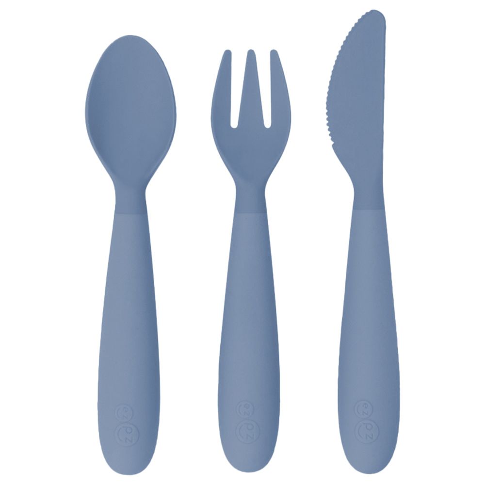 Ezpz - Happy Utensils - Indigo