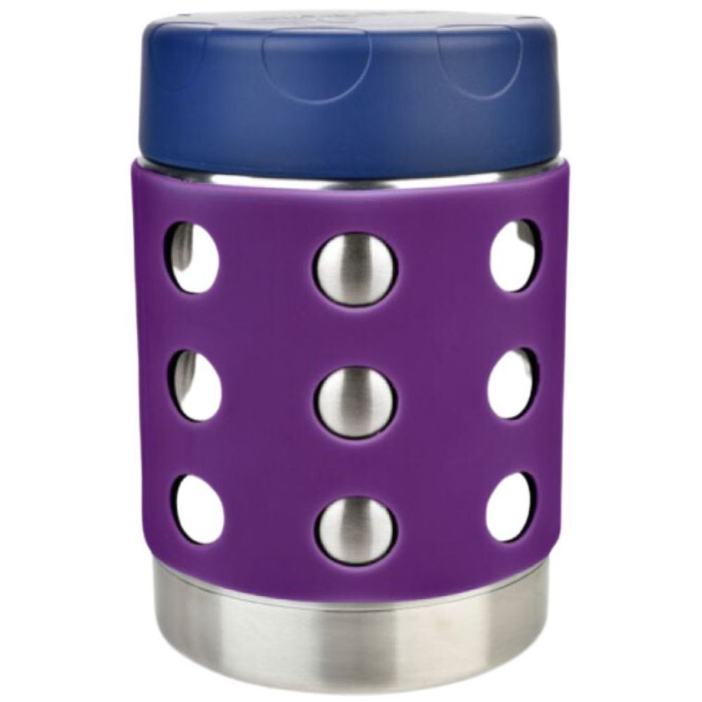 Lunchbots - Thermal Dots Food Jar - Stainless Steel - 350ml - Purple