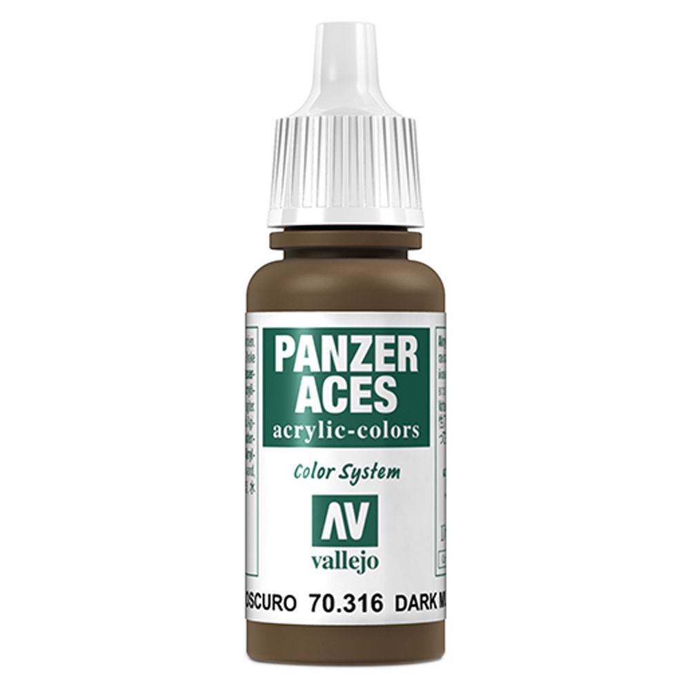 Vallejo - 70.316 Panzer Aces Paint 17ml - Dark Mud