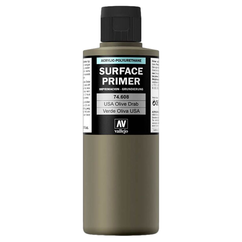 Vallejo - 74.608 Surface Primer - 200ml - US Olive Drab