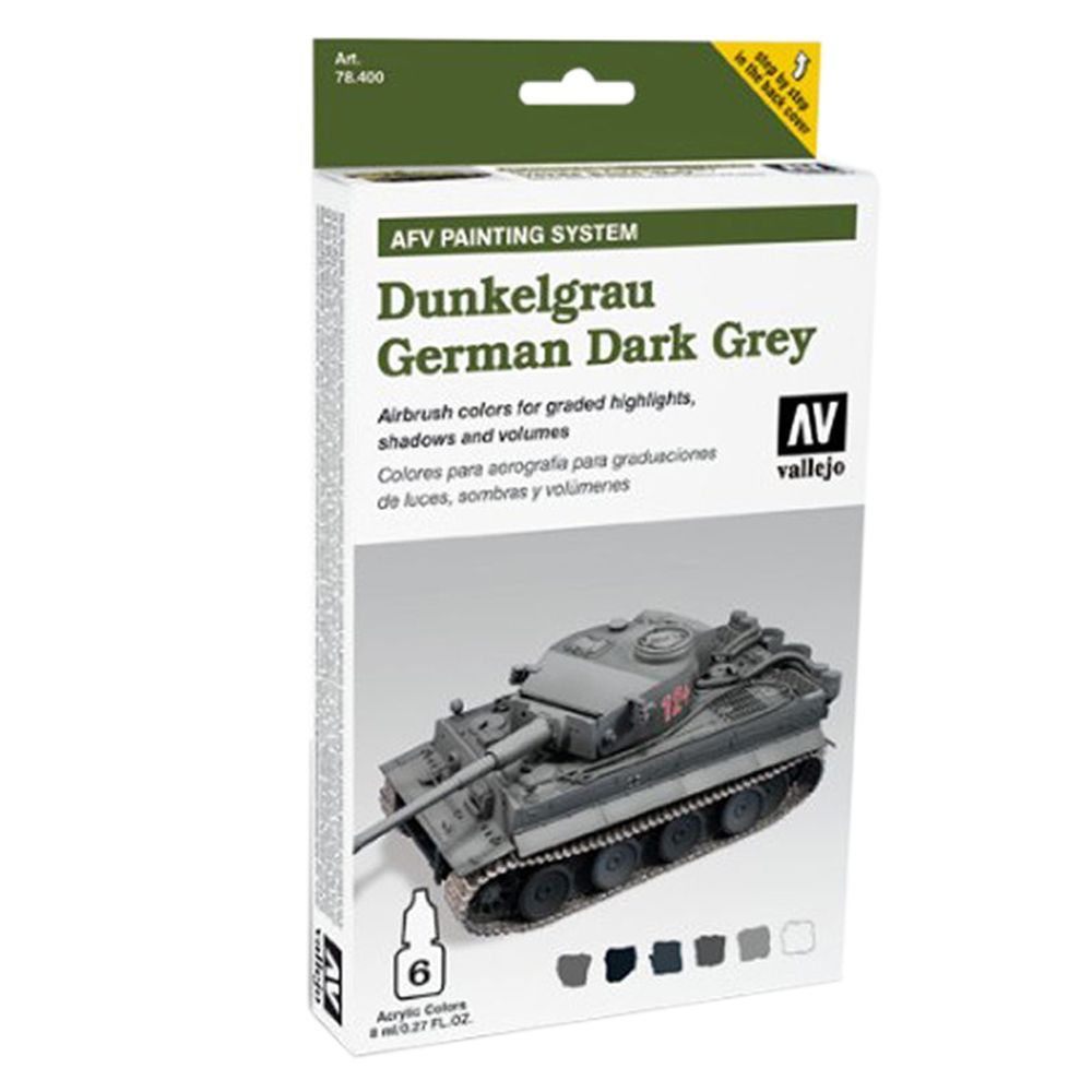 Vallejo - 78400 AFV Painting System 6x8ml - German Dark Grey