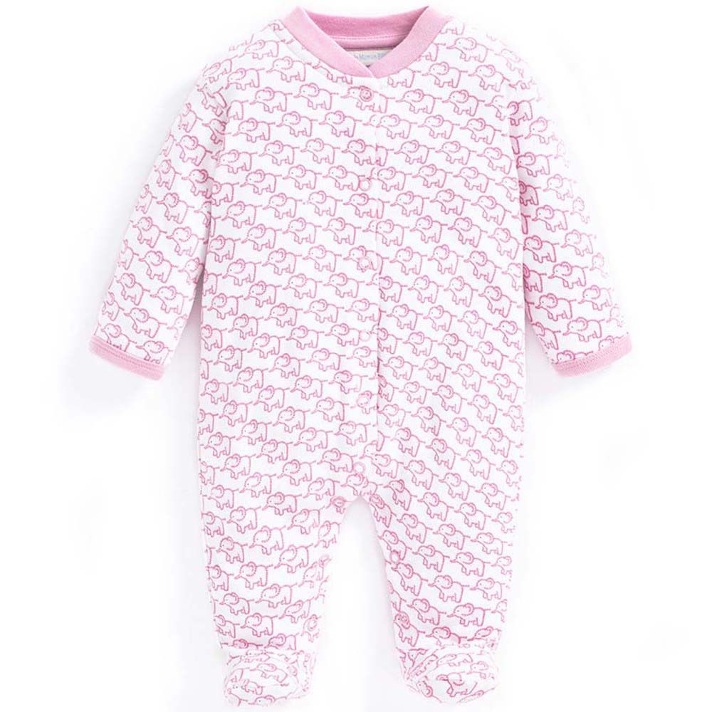 Jojo - Elephant Sleepsuit - Pink - 6-9M