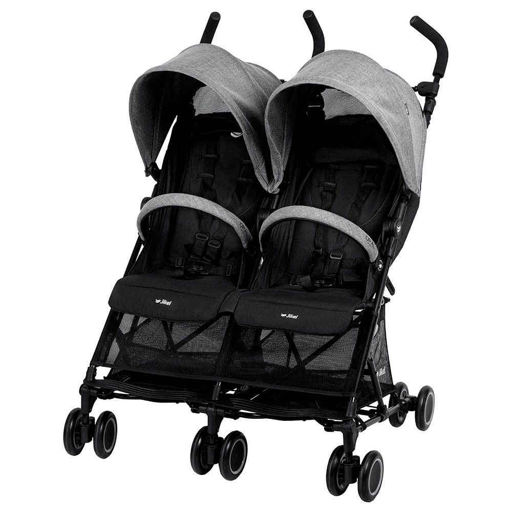 Jikel - Opal Double Compact Stroller - Sapphire Grey (Exclusive)