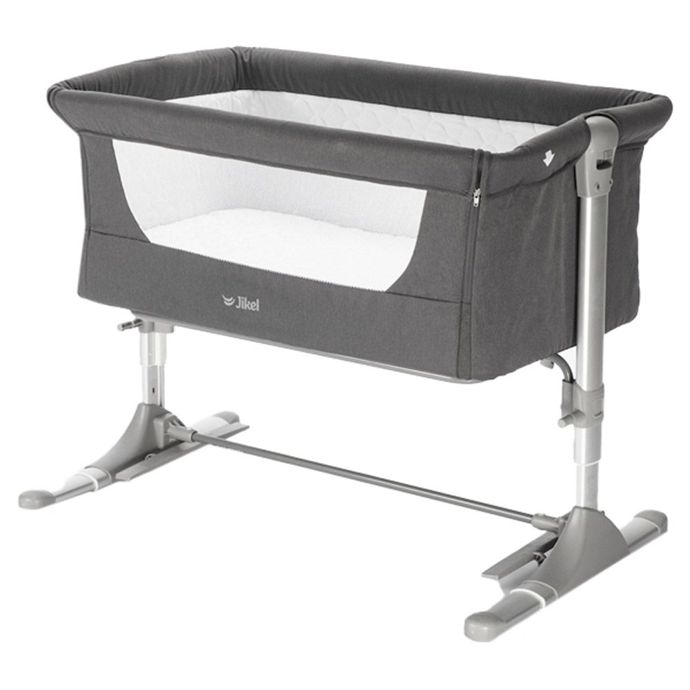 Jikel - Nova Bedside Crib - Charcoal (Exclusive)