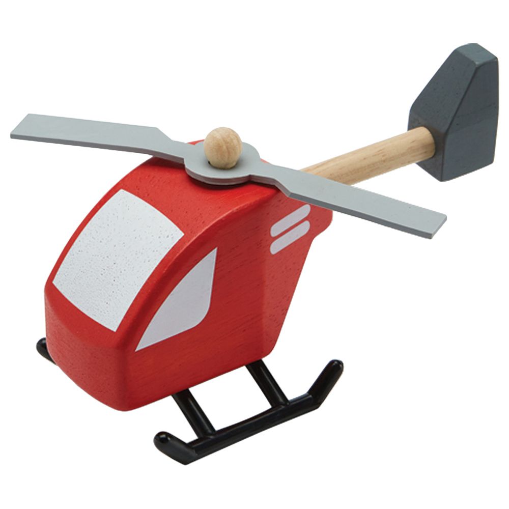 Plan Toys - Wooden Helicopter - Red