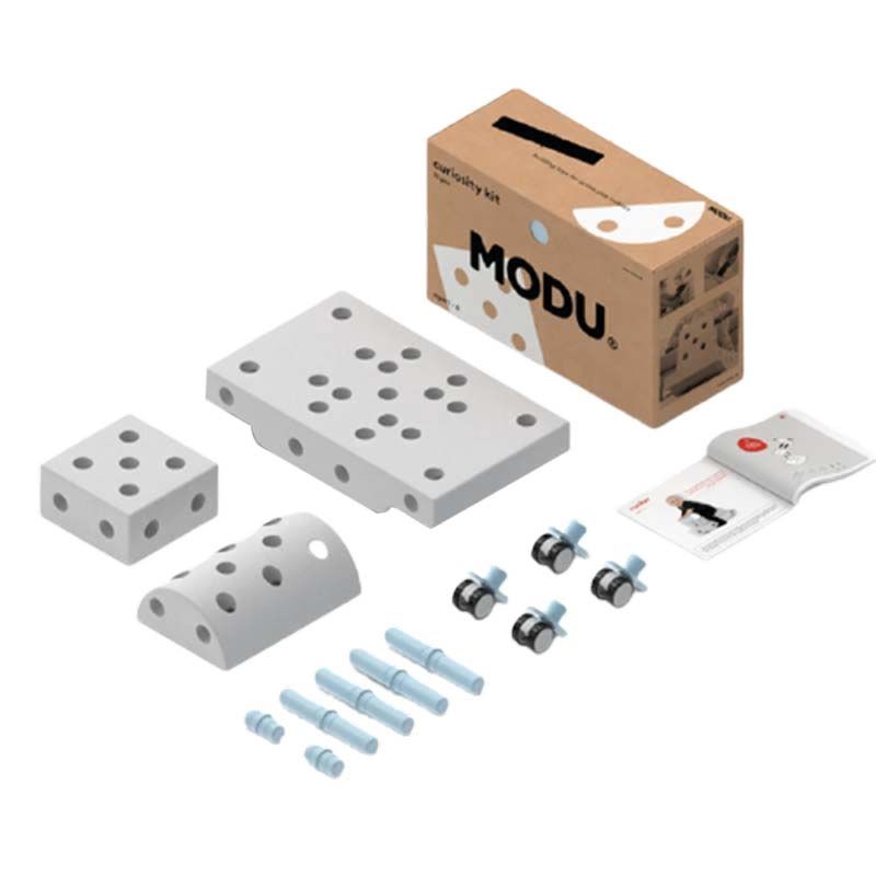 MODU - Curiosity Kit - Blue Pegs & Grey Blocks - 15pcs