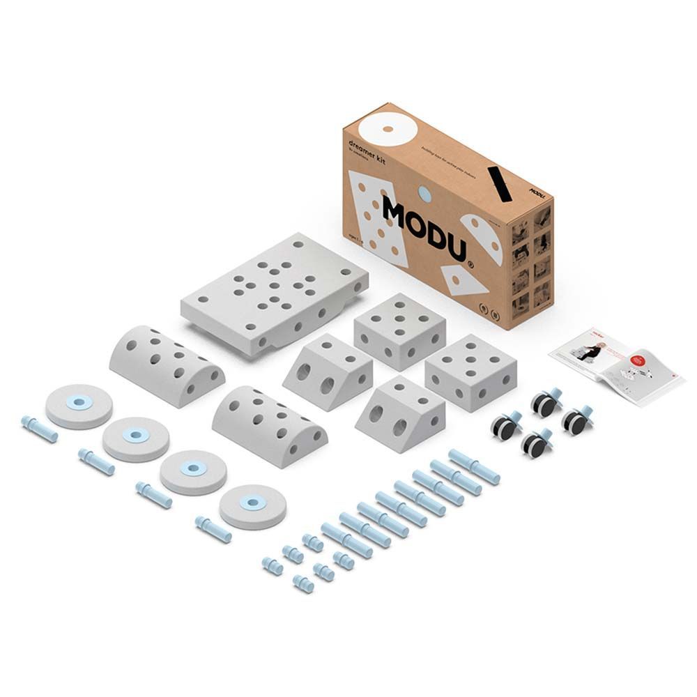 MODU - Dreamer Kit - Blue Pegs & Grey Blocks - 35pcs