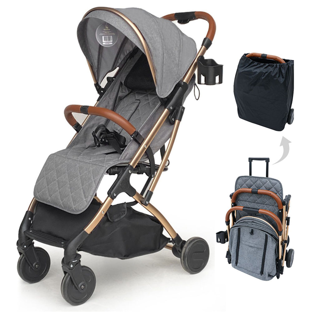 Bebesitos Chic Travel Cabin Stroller Fast Folding W Hand Trolley Black Buy at Best Price from Mumzworld United Arab Emirates
