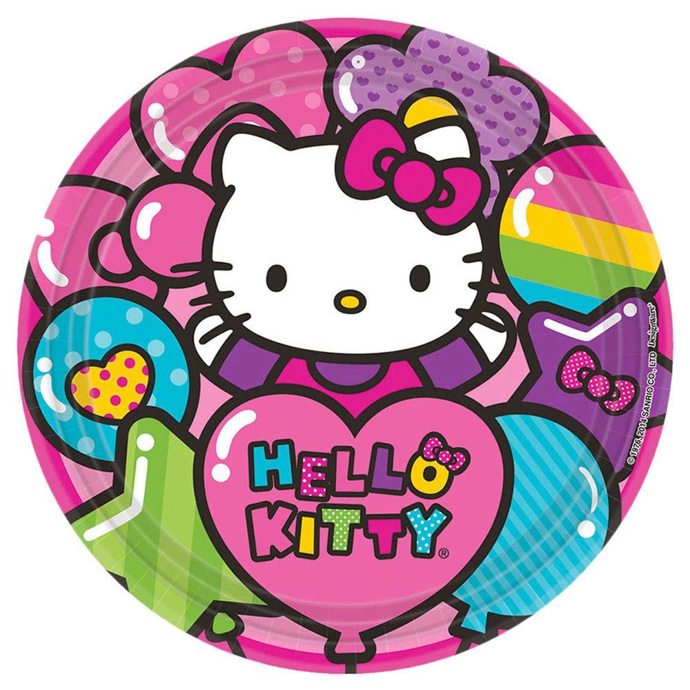 Hello Kitty Rainbow Round Plates 23cm (8pcs)