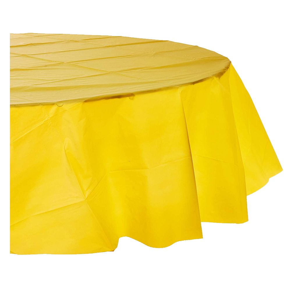 Amscan - Round Plastic Table Cover 213cm - Yellow Sunshine