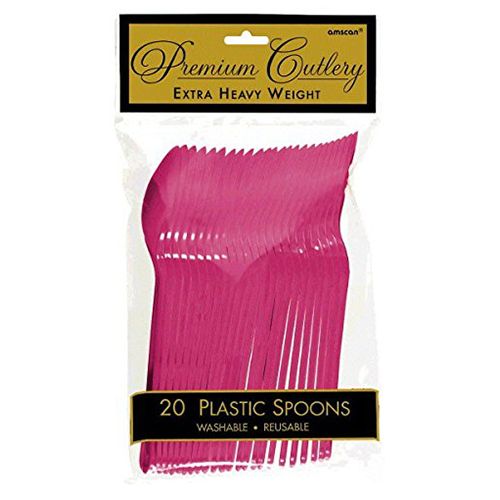 Amscan - Heavy Weight Plastic Spoons 20pcs - Magenta