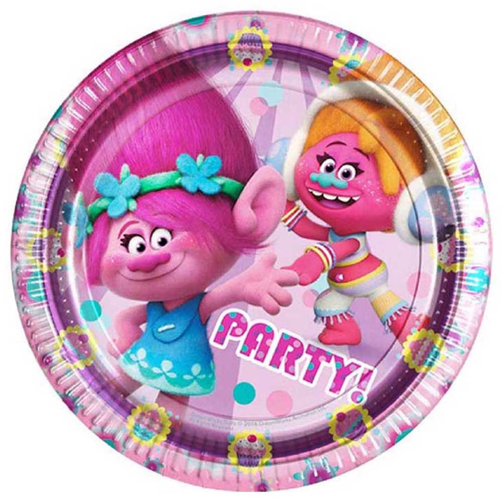 Trolls Paper Plates 19.5cm, 8pcs