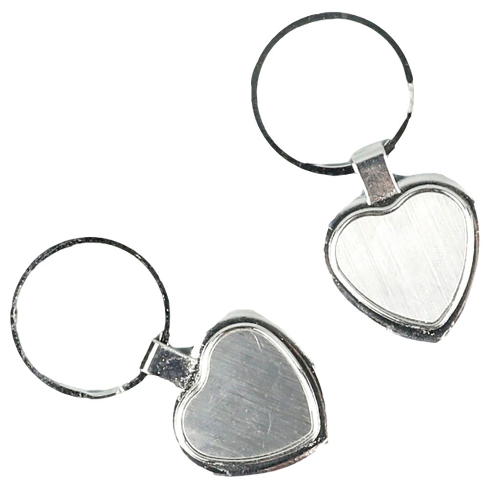 Graffiti Resin - Heart Shape Stainless Steel Keychain 2Pcs