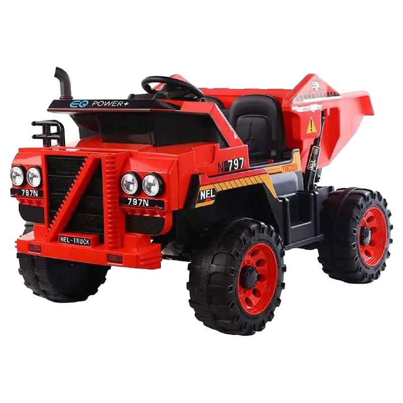 Megastar Dumpster Truck Roader 12V Double Seat Truck - Red