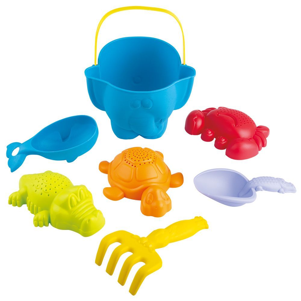 Playgo - Bio-Based Plastic - Animal Beach Bucket Set - 7pc-Set