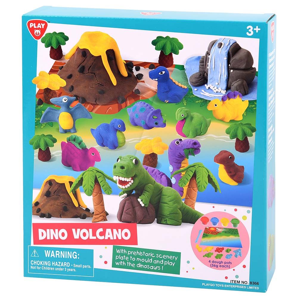 PlayGo - Dino Volcano 4 x 56g Dough Playset