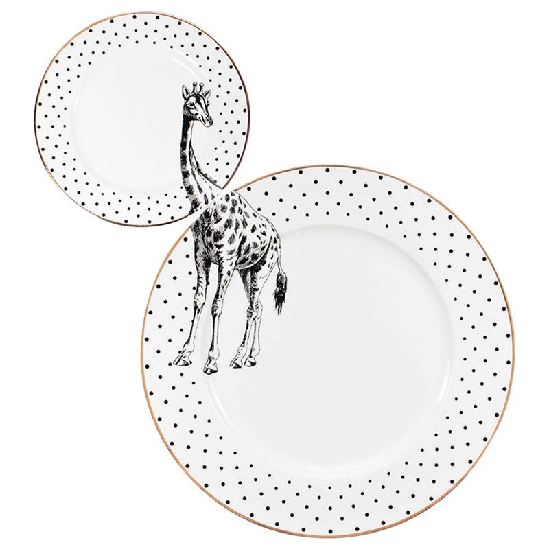 Yvonne Ellen - Set of 2 Dinner + Side Plates Giraffe 26.5, 16cm