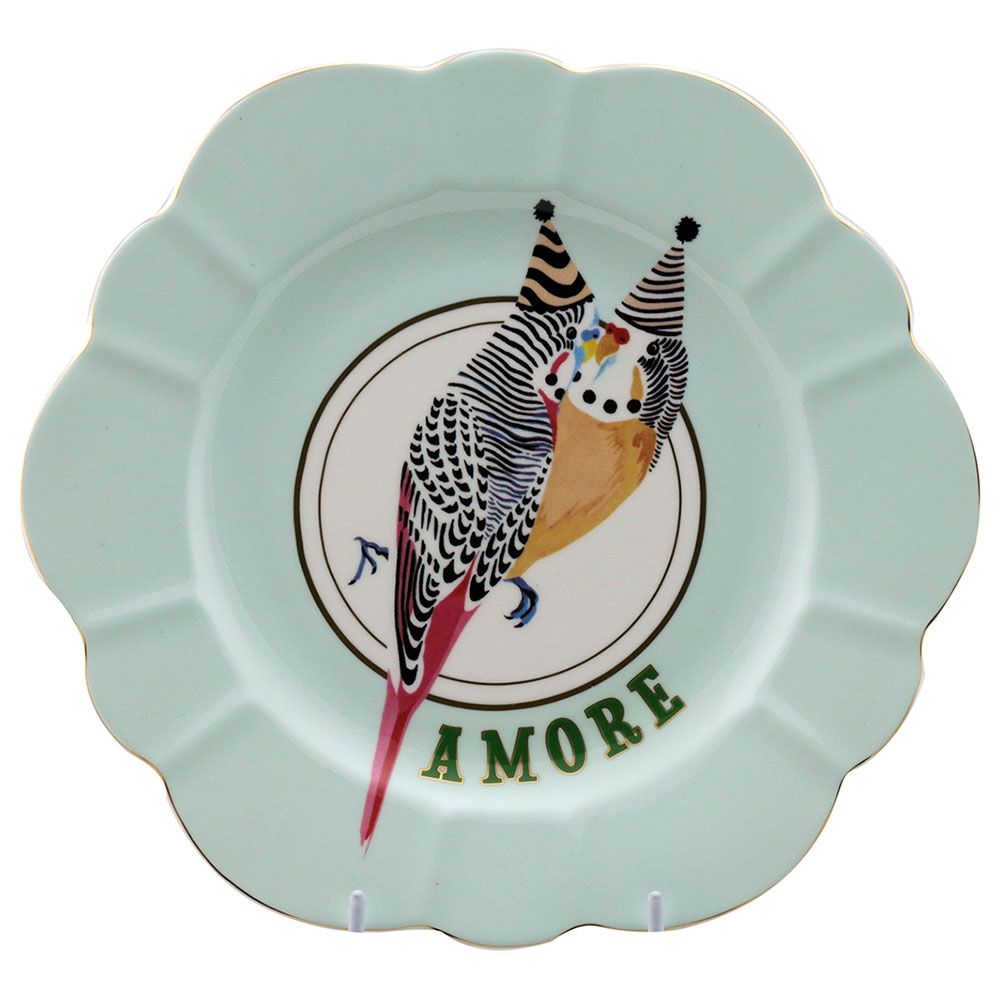 Yvonne Ellen - Parrots Flower Plate - 23cm - Blue