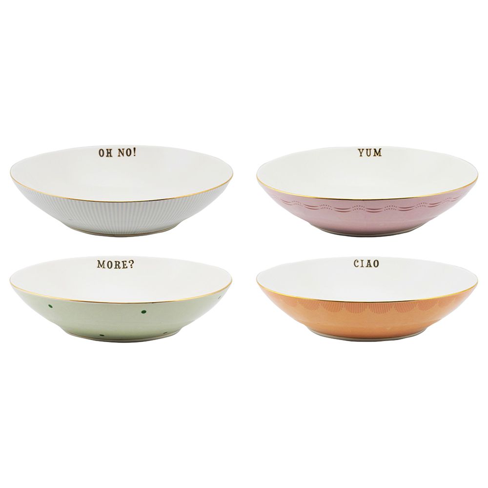 Yvonne Ellen - Slogan Pasta Bowls - Set of 4