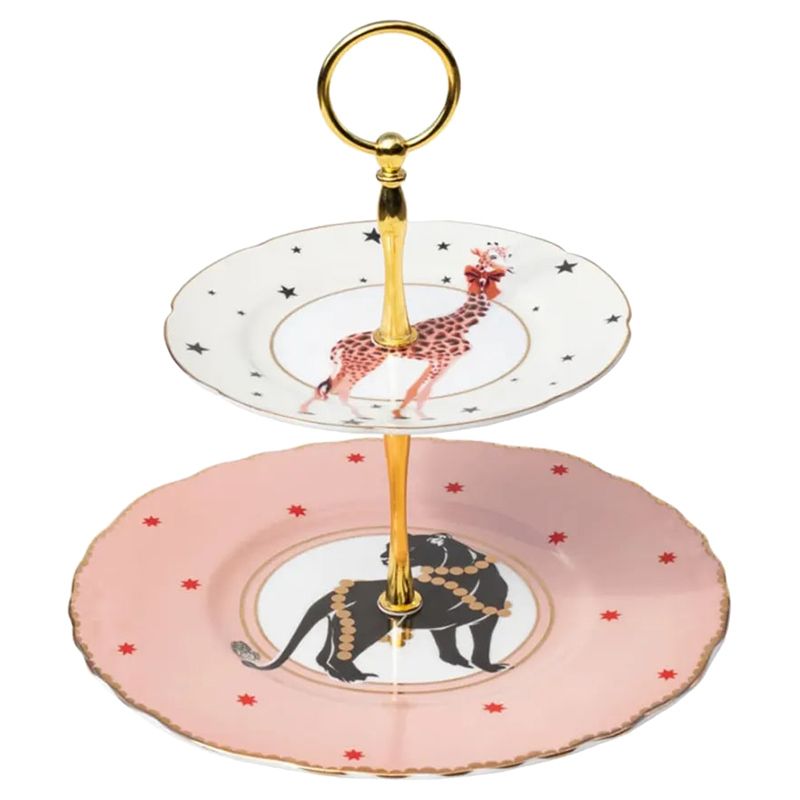 Yvonne Ellen - Christmas 2 Tier Cake Stand - Puma/Giraffe