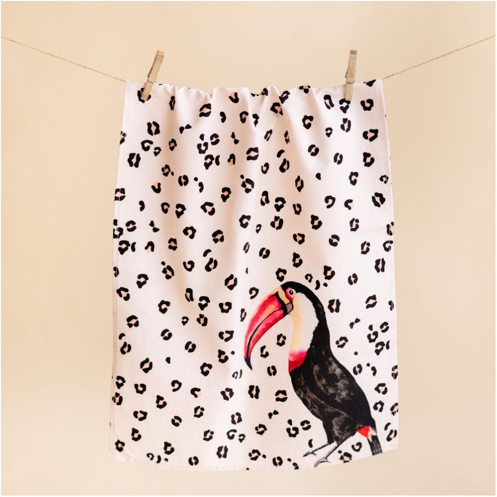 Yvonne Ellen - Toucan Tea Towel - Pink