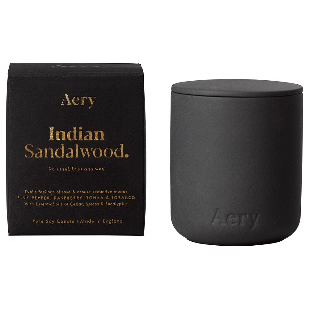 Aery - Indian Sandalwood Candle - Black