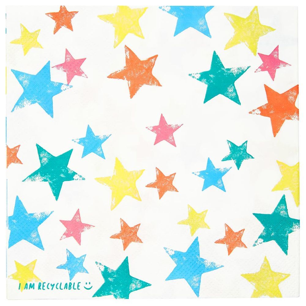 Talking Tables - Birthday Brights Star Napkin - 21pcs - 33cm