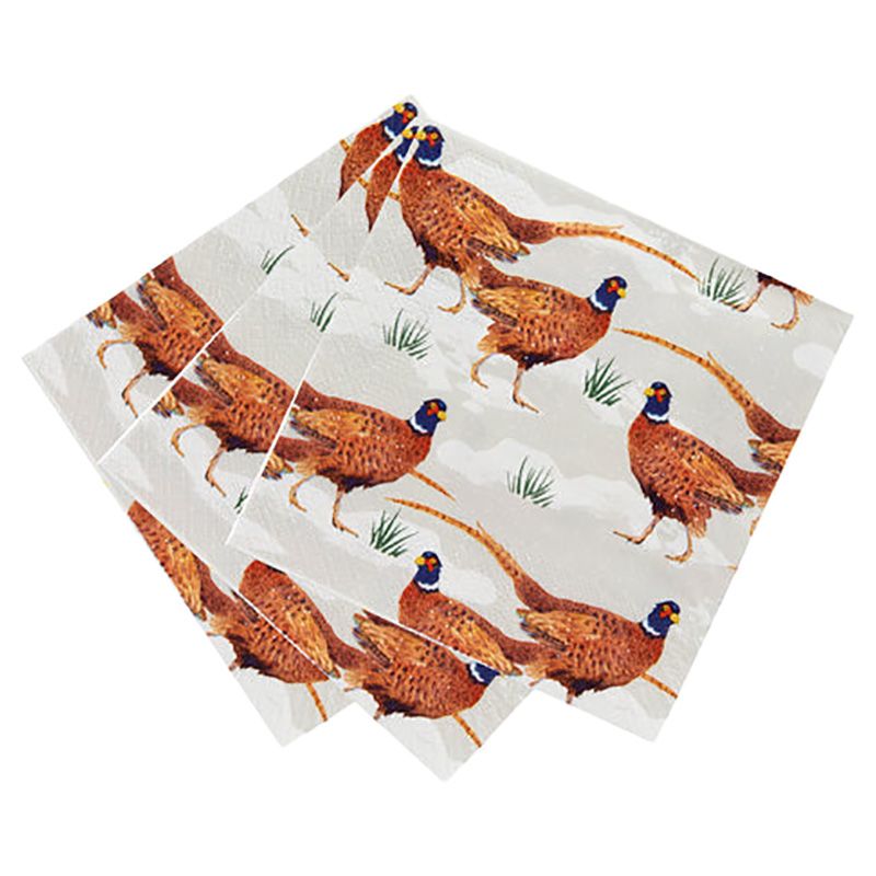 Talking Tables - Botanical Pheasant Christmas Napkins - 20pcs