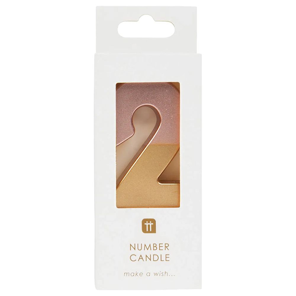 Talking Tables - Dipped Number Candle - 2 - Rose Gold