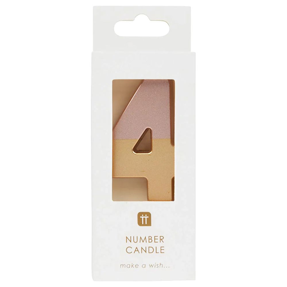 Talking Tables - Dipped Number Candle - 4 - Rose Gold