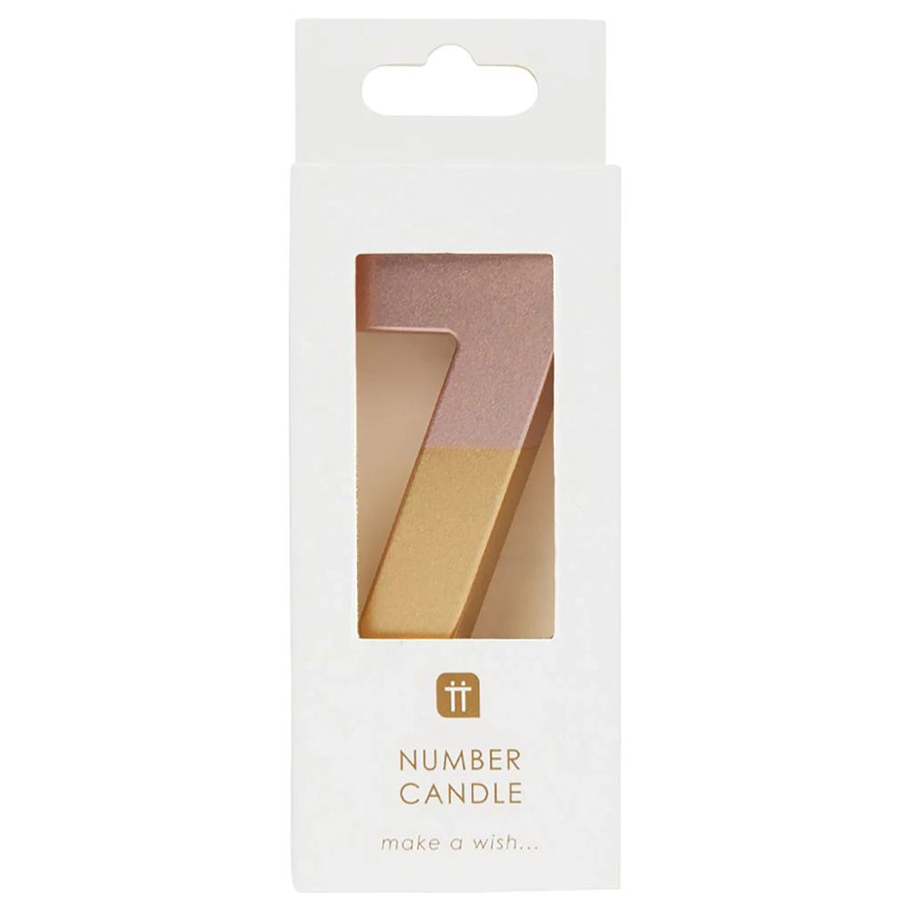 Talking Tables - Dipped Number Candle - 7 - Rose Gold