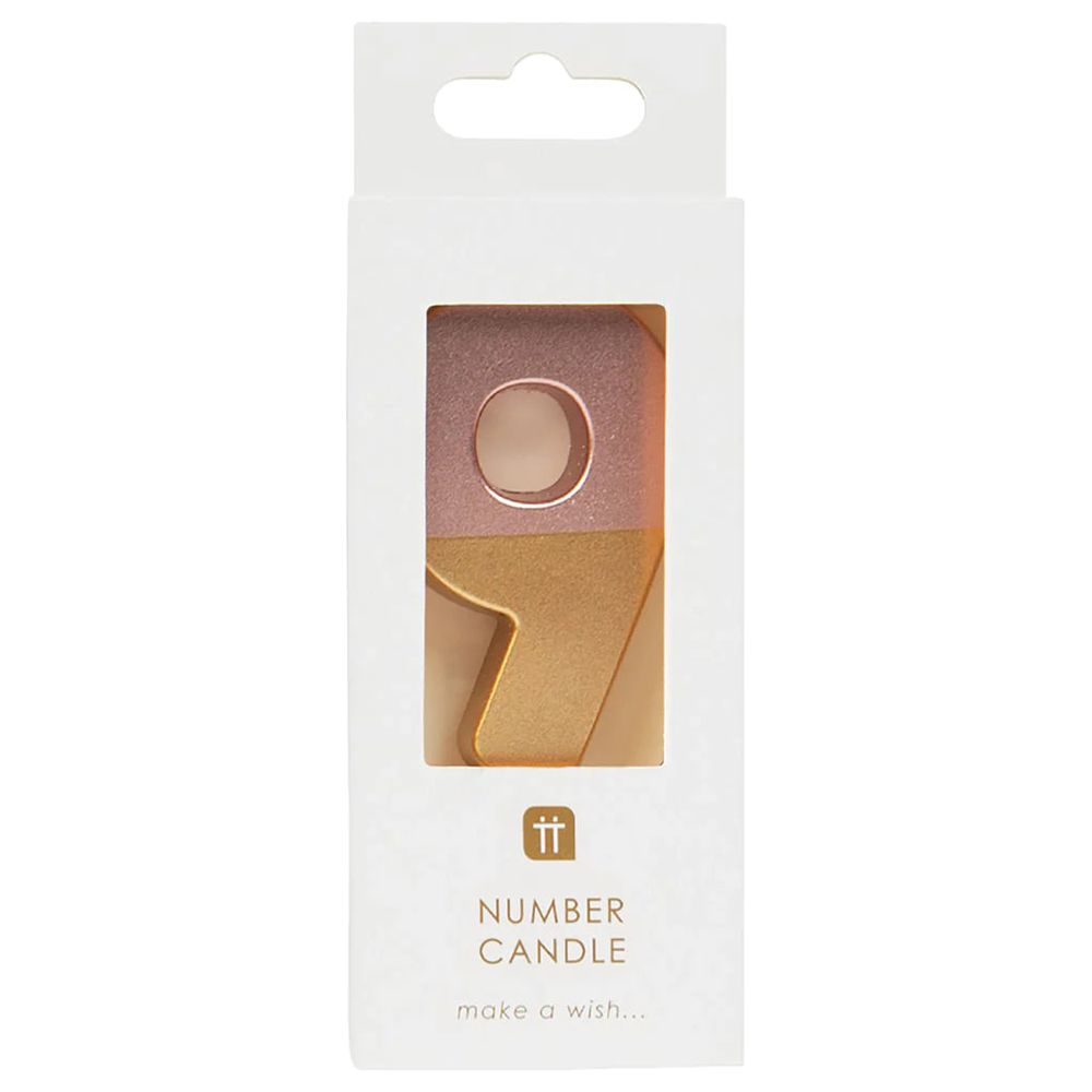 Talking Tables - Dipped Number Candle - 9 - Rose Gold