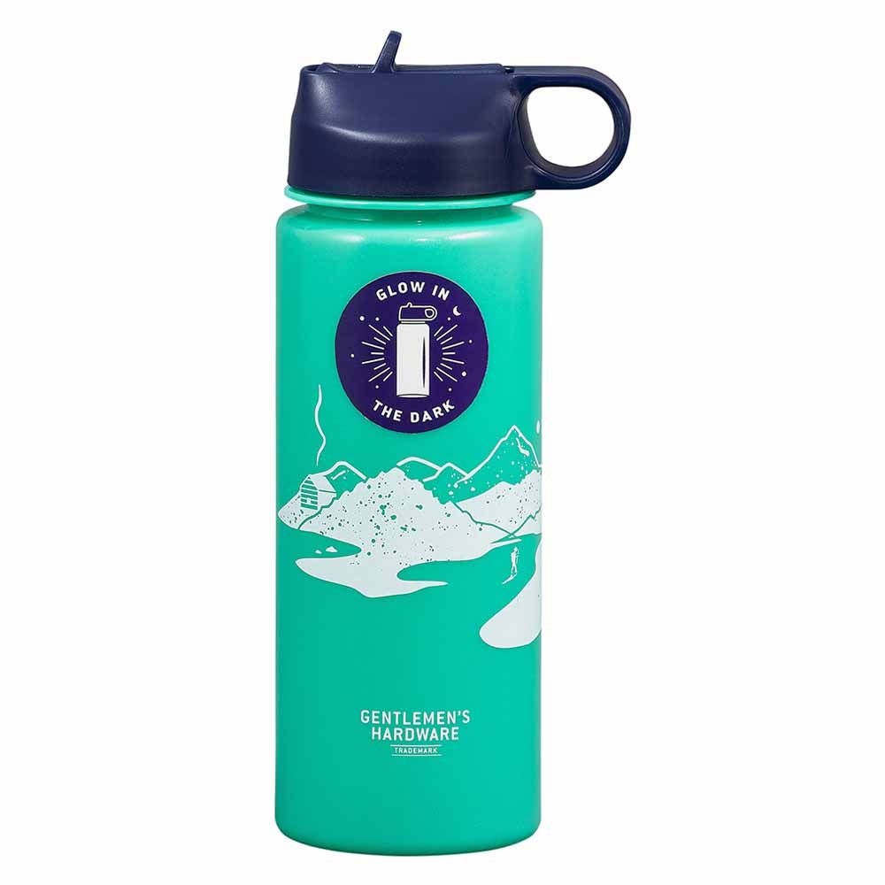 Gentlemen's Hardware - Glow In The Dark Water Bottle 700Ml Green