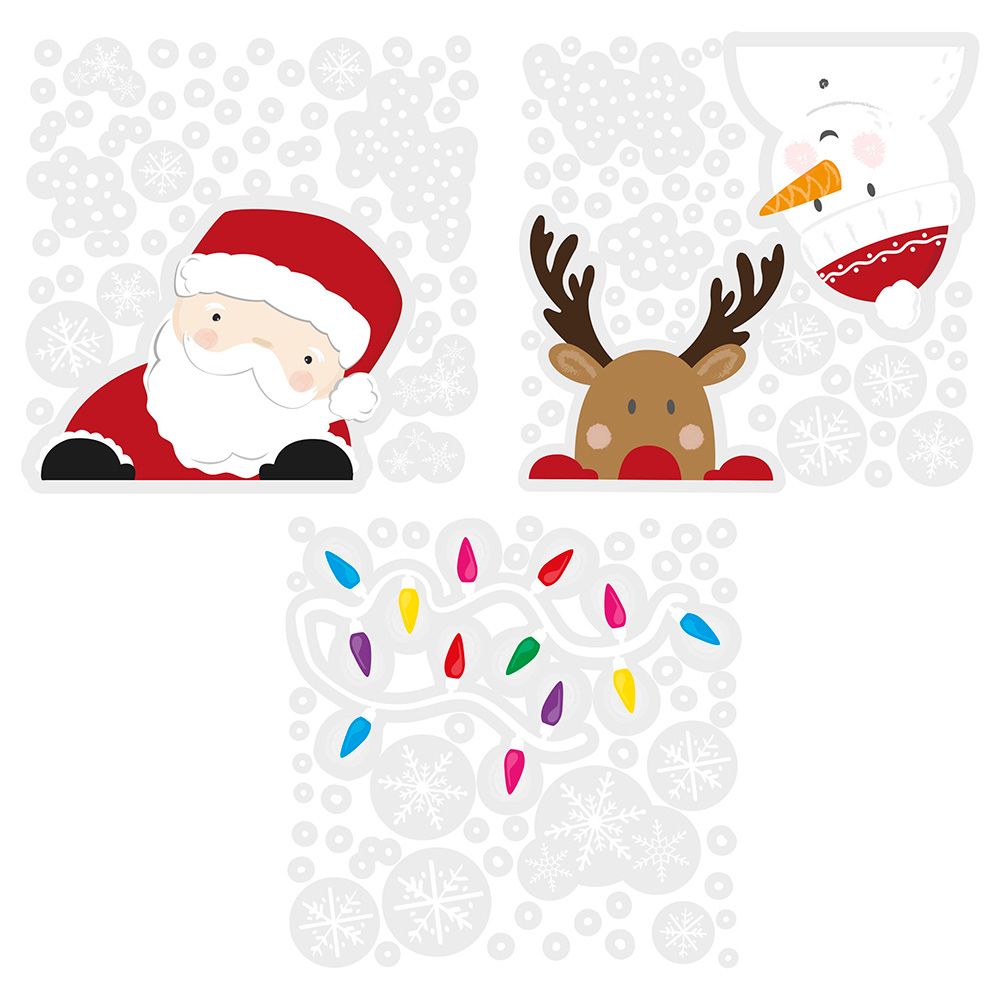 Ginger Ray - Santa and Reindeer Christmas Window Stickers