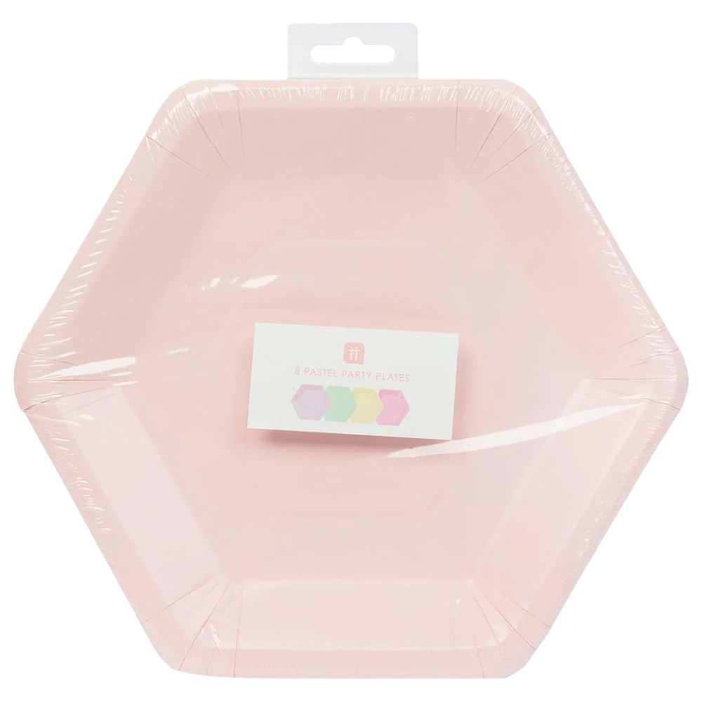 Talking Tables - We Heart Pastels Large Hexagonal Plates - 8Pc - 26cm