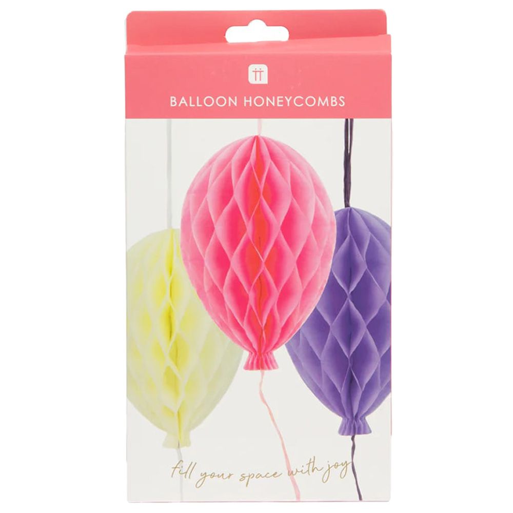 Talking Tables - Balloon Honeycombs - 3pcs - 26cm - Pink