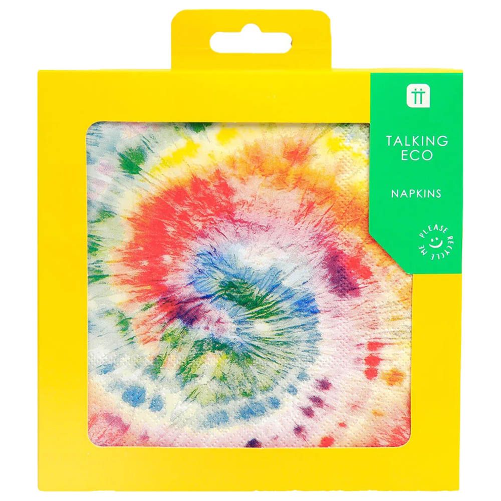 Talking Tables - Rainbow Brights Tie Dye Napkin 3Ply - 33cm - 21pcs