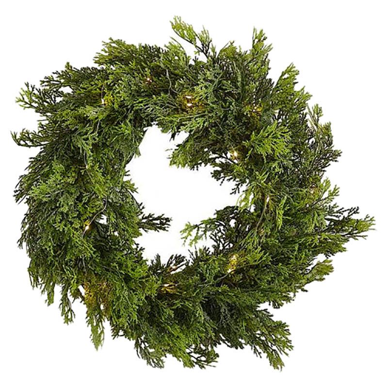 Ginger Ray - Evergreen Wreath With Lights - Green