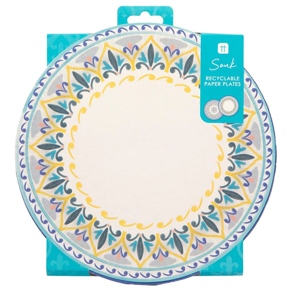 Talking Tables - Souk Paper Plates - Blue - 12pcs - 9-Inch