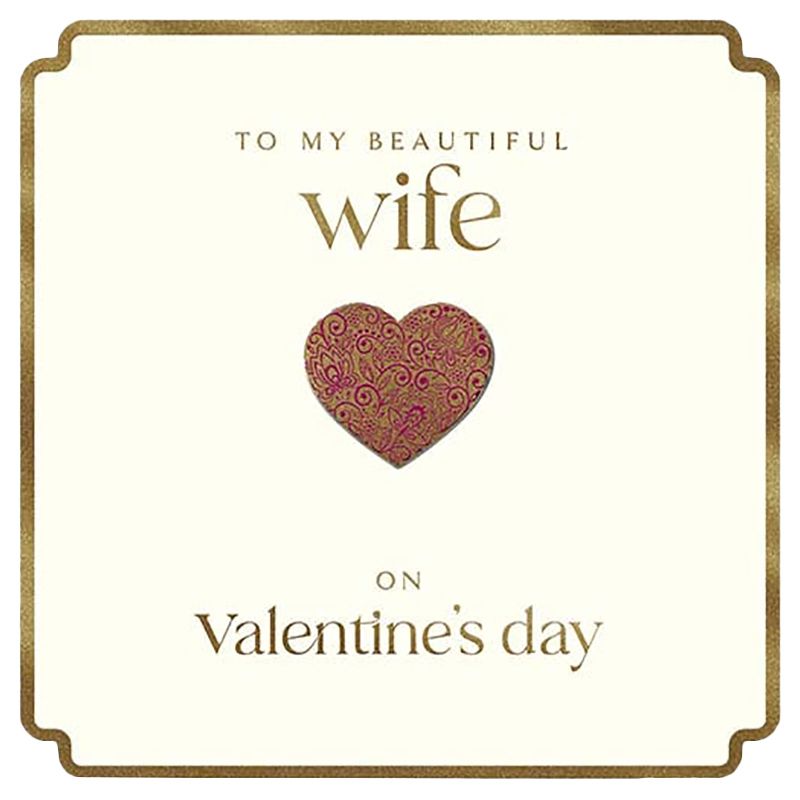 Fox & Butler - Beautiful Wife Gold Red Heart Card