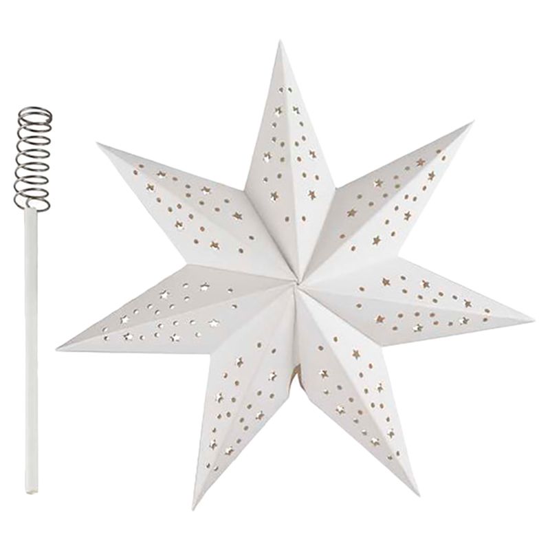 Ginger Ray - White Star Tree Topper - White